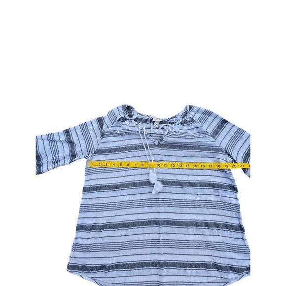 Striped Long-Sleeve Tassel Blouse By Merona S - Picture 5 of 5